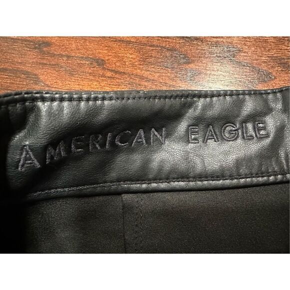 American Eagle Faux Leather Lined High Rise Mini Skirt Size 4 - Picture 3 of 5